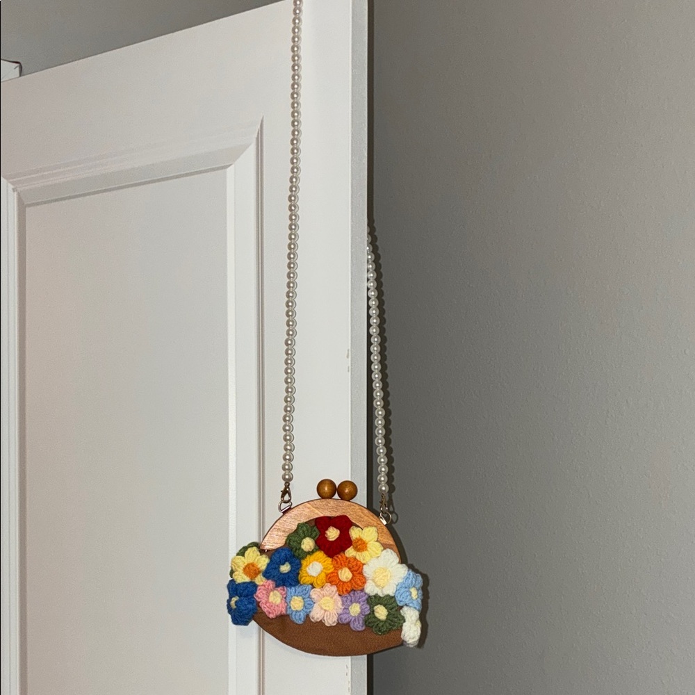 SHEIN Multicolor Floral Crochet Kids Crossbody Bag